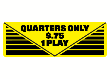 3 Quarters 1 play arcade decal sticker