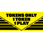 Tokens Only 1 token 1 play arcade pinball pool game machine decal sticker