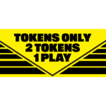 Tokens Only 2 tokens 1 play arcade pinball pool game machine decal sticker