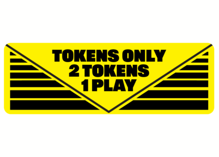 Tokens Only 2 tokens 1 play arcade pinball pool game machine decal sticker