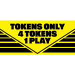 Tokens Only 4 tokens 1 play arcade pinball pool game machine decal sticker