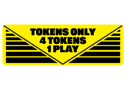 Tokens Only 4 tokens 1 play arcade pinball pool game machine decal sticker
