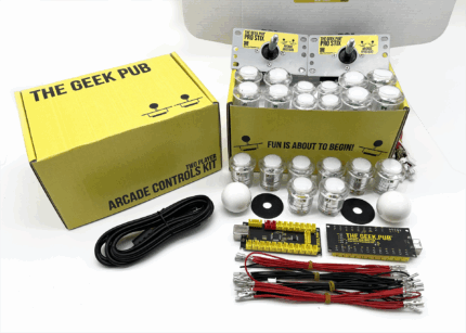 White-White 2 Player Arcade Controls Kit by The Geek Pub